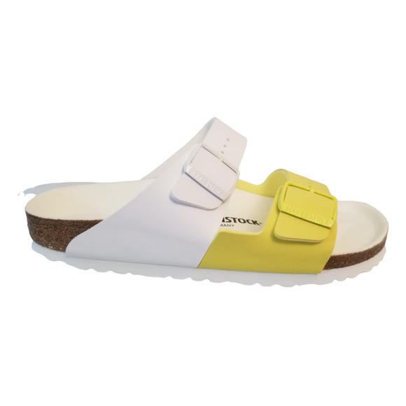 NIB$160 BIRKENSTOCK Arizona Split Leather White Yellow US 9-9.5 - Picture 7 of 11